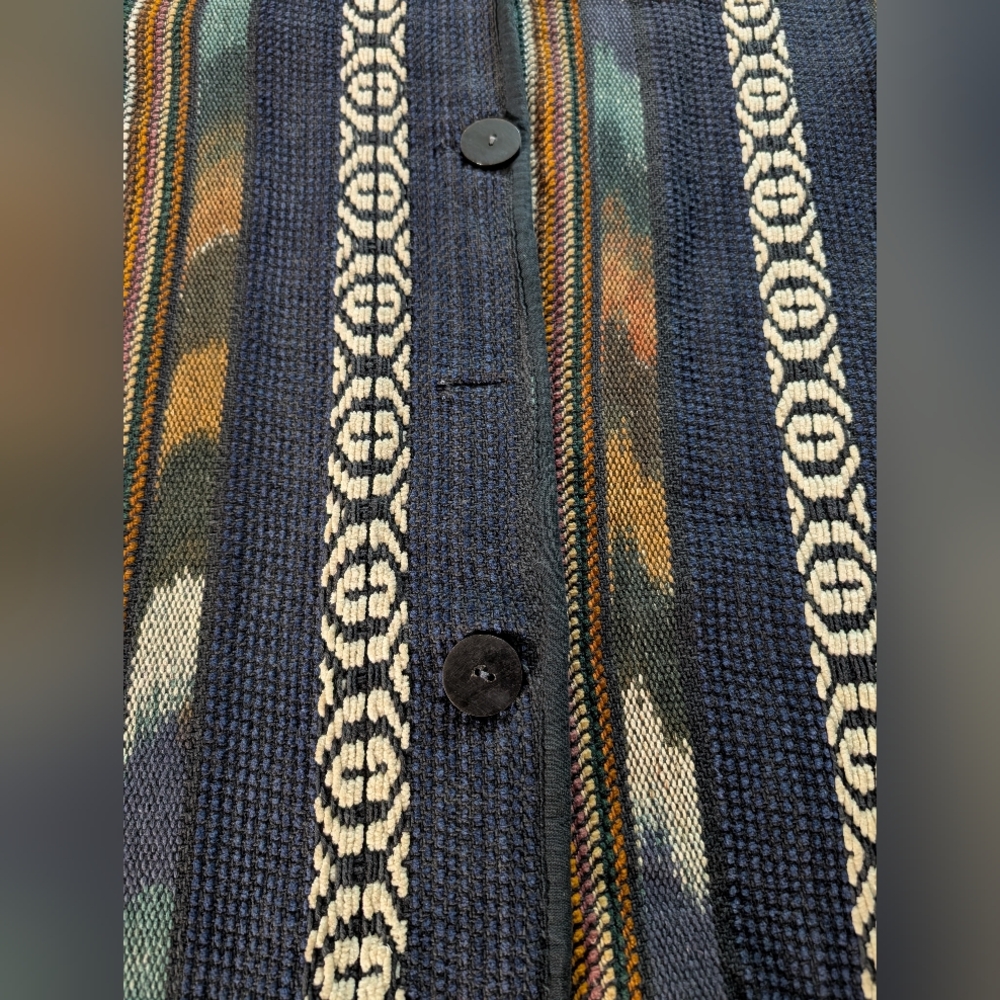 Vintage Nos Nostalgia cotton Southwestern woven earthy boho jacket. Medium - Picture 13 of 16